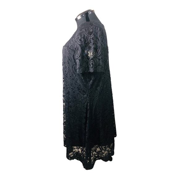 3872 NWT Lane Bryant Womens Black Lace Overlay Shift Dress 22/24 Knee Length - Picture 4 of 7